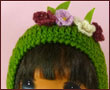 小花付き帽子（緑）